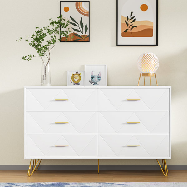 White Dresser With Gold Accent Wayfair